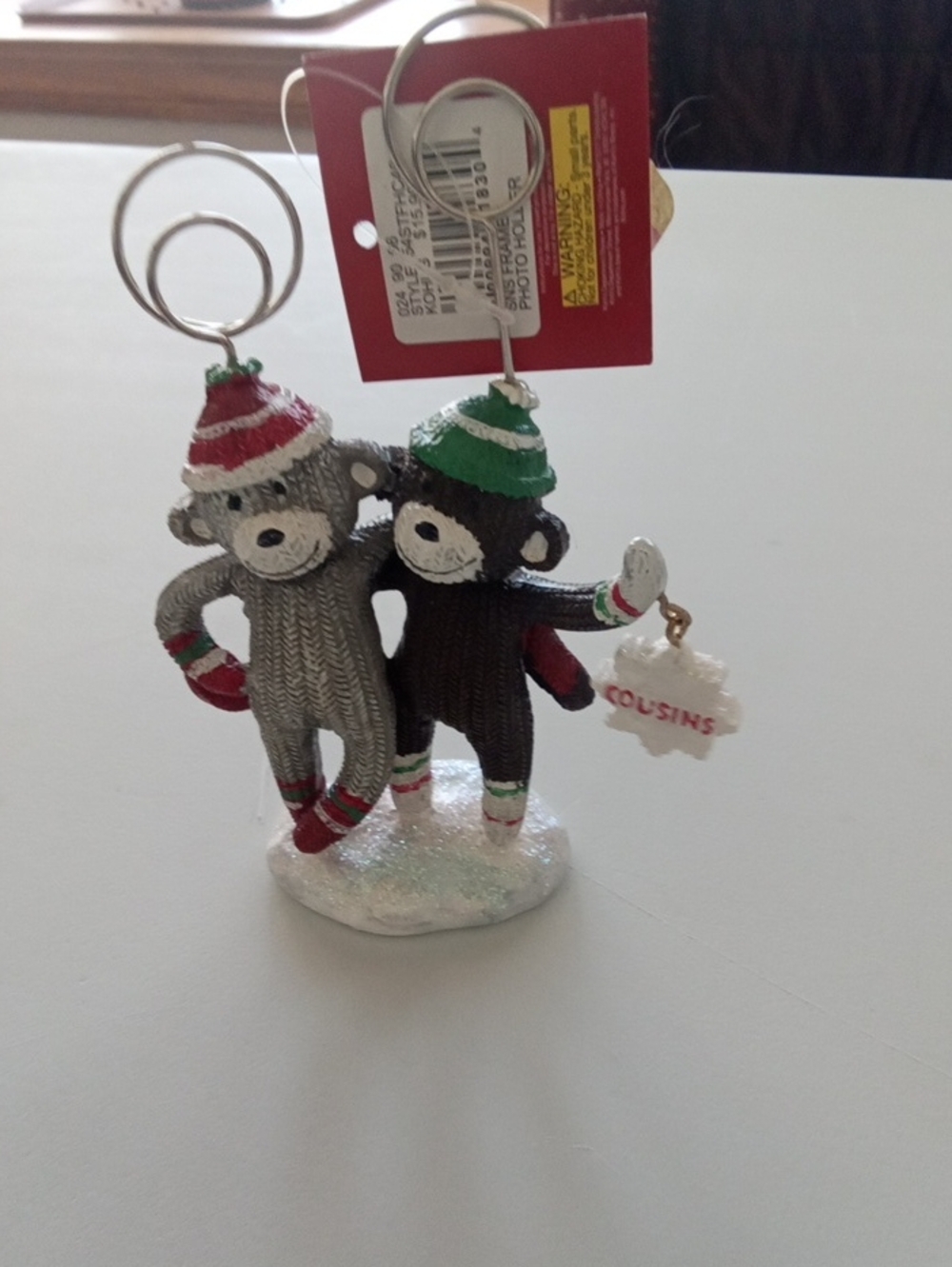 St. Nicholas Square Red & Green Cousins Monkey Photo Holder